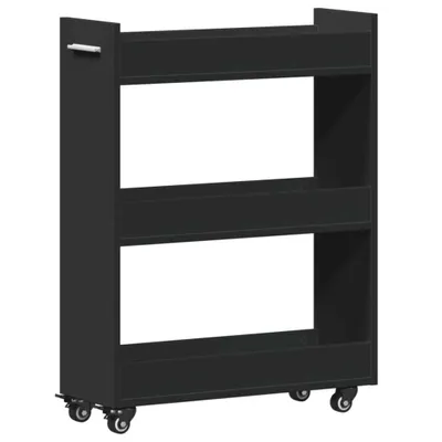 Immagine prodotto di vidaXL Armadio con rotelle Nero 60x22x79 cm Materiale a base di legno