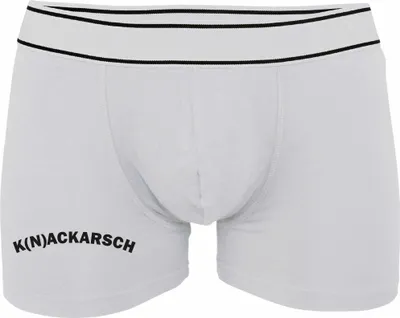 Produktbild von Boxershorts - Mann - Boxer-0011-man-white-v-M - weiß - M - vorn - K(N)ACKARSCH - lustiges Motiv - Spruch - Unterwäsche - Unterhose - Freizeit - lustig