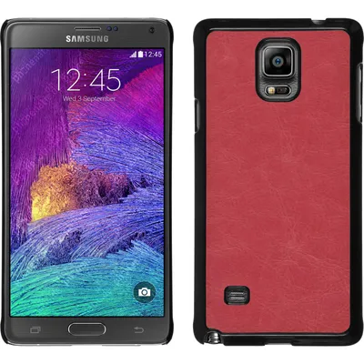 Produktbild von PhoneNatic Case kompatibel mit Samsung Galaxy Note 4 - Hülle pink Lederoptik Hard-case + 2 Schutzfolien
