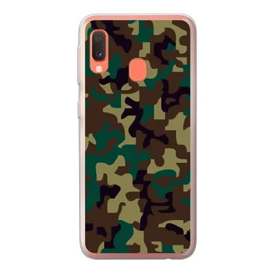 Produktbild von MuchoWow® Handyhülle Schutzhülle Hülle für Samsung Galaxy A20e Camouflage-Muster mit dunklen Farben Silikon Softcase Handy Hülle - Abdeckung