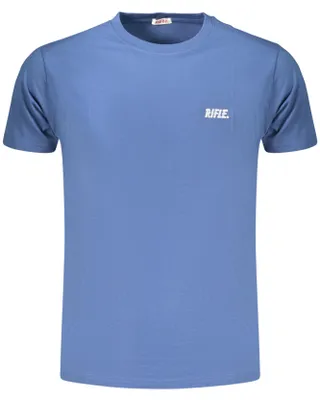 Produktbild von Herren Kurzarm T-Shirt Blau mit Logo & Print - Rundhalsausschnitt
