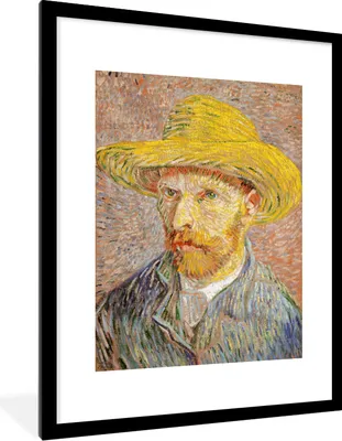 Produktbild von MuchoWow® MuchoWow® Gerahmtes Poster Selbstporträt - Vincent van Gogh 60x80 cm - Poster mit zchwarzem Bilderrahmen - Wohnzimmer - Dekorationen - Prämie