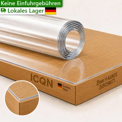 Produktbild von Tischdecke Transparente PVC Tischschutzfolie 2 mm, kratzfest & hitzebeständig