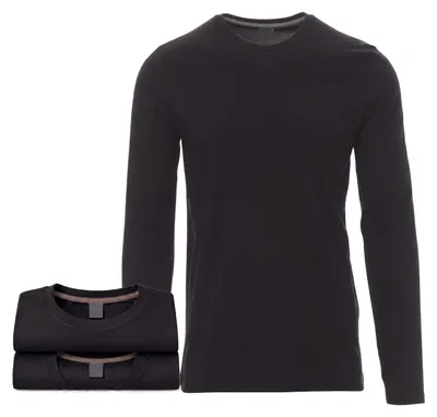 Produktbild von Mivaro Herren 3er Pack Langarmshirts aus Baumwolle - Longsleeve mit Rundhals, leicht anliegend, feinmaschiges Gewebe, Größen S bis 5XL
