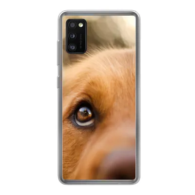 Produktbild von MuchoWow® Handyhülle Schutzhülle Hülle für Samsung Galaxy A41 Das Glitzern im Auge des Golden Retrievers Silikon Softcase Handy Hülle - Mobiltelefon