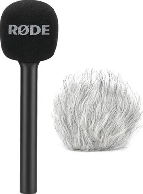 Image de Rode Interview GO Adaptateur à main pour Wireless GO avec bonnette anti-vent en fourrure WSBW