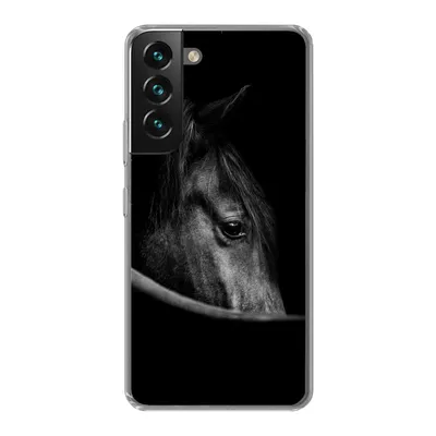 Produktbild von MuchoWow® Handyhülle Schutzhülle Hülle für Samsung Galaxy S22 Pferde - Porträt - Schwarz - Tiere Silikon Softcase Handy Hülle - Mobiltelefonhülle