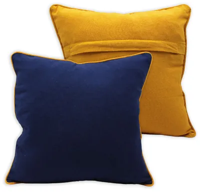 Produktbild von HOME ELEMENTS Kopfkissenbezug mit Bordüre 40 x 40 cm, dunkelblau + gelb