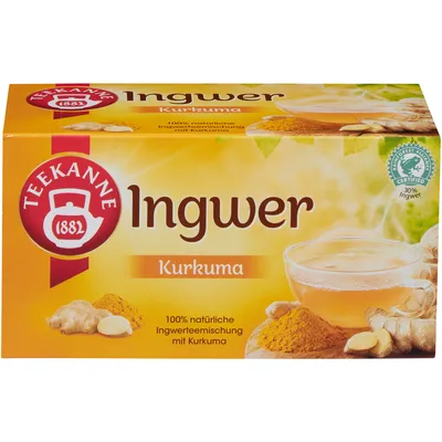 A box of Teekanne Ingwer Kurkuma tea.
