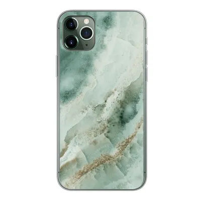 Produktbild von MuchoWow® Handyhülle Schutzhülle Hülle für iPhone 11 Pro Max Naturstein - Grün - Chic Silikon Softcase Handy Hülle - Schutz