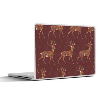 Produktbild von MuchoWow® Laptop Aufkleber Sticker Cover Hirsche - Muster - Farben 30x22 cm - Laptop-Sticker