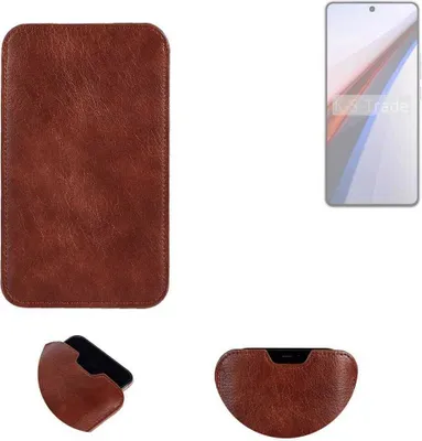 Produktbild von K-S-Trade Schutzhülle Handyhülle kompatibel mit Vivo IQOO 12 Handytasche Kunstleder Sleeve in braun
