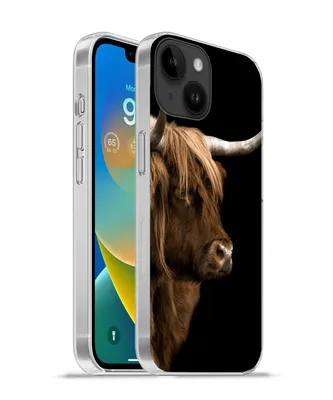 Produktbild von MuchoWow® Handyhülle Schutzhülle Hülle für Apple iPhone 14 - Softcase Schottischer Highlander - Kuh - Schwarz Silikon Softcase Handy Hülle - Mobiltelefonhülle