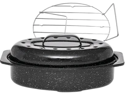 Image de Cocotte ovale en acier carbon 38x26cm + grille - Warmcook - 0508+2006 - roaster
