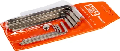 Produktbild von Bahco Metrischer Sechskant-Winkelschraubendreher-Satz, vernickelt, 2 bis 8 mm - 8-tlg., in Kst.Tasche