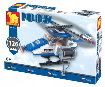 Produktbild von Dromader 23401 Polizeihubschrauber Konstruktionsspielzeug 126 Teile