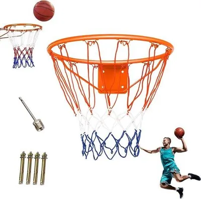 Image de Panier de basket d'extérieur avec support mural - résistant aux intempéries et amovible