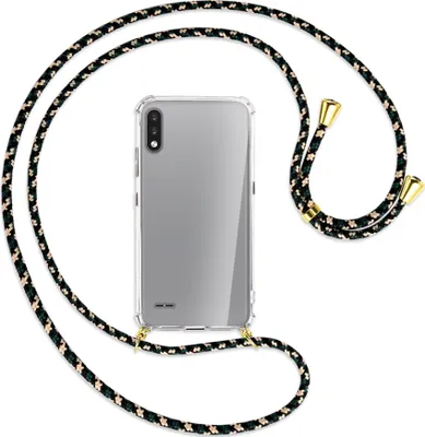 Produktbild von Handykette Backcover-Schutzhülle mit Band (Metall goldfarben) für LG K22 LMK200 - camouflage