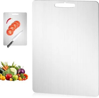 Immagine prodotto di Tagliere in acciaio inossidabile 38,5 x 27,5 cm per la cucina