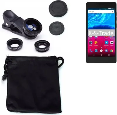 Produktbild von K-S-Trade Smartphone Kamera Linsen Set Kompatibel mit Archos Core 50 3in1 Clip-On Kamera Adapter Macro Weitwinkel FishEye Fischauge Objektiv Linse