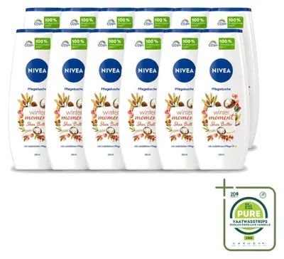 Productafbeelding van 12 x NIVEA Winter Moment douchegel met shea boter - 250 ml - grootverpakking - 12 stuks