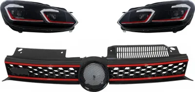 Produktbild von Gitter für VW Golf 6 VI 2008-2012 LED Scheinwerfer Dynamisch Drehen Lichter GTI Look