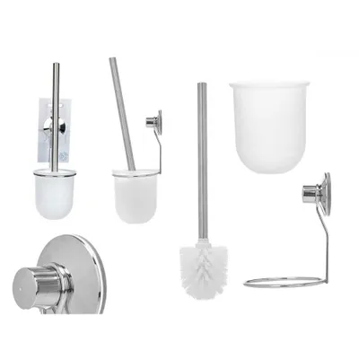 Produktbild von WC-Garnitur Toilettenbürste Klobürste Halter Alu - Wandmontage ohne Bohren