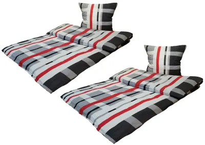 Produktbild von Bettwäsche Seersucker Doppelpack 2x ca. 135x200 cm + 2x ca. 80x80 cm 4 teilig samtweiche Microfaser mit Reißverschluss Design: Georg