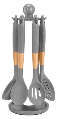 Immagine prodotto di Verk 07508, set di utensili da cucina con supporto, 6 pezzi, grigio
