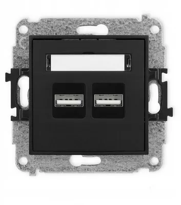 Image de Karlik ICON Prise de chargement USB double Noir mat