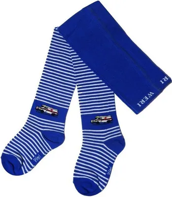 Produktbild von Kinderstrumpfhosen für Jungen aus Baumwolle Rettungsauto Blau Größe 110-116