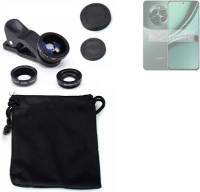 Produktbild von K-S-Trade Smartphone Kamera Linsen Set Kompatibel mit Realme Narzo 70 Pro 5G 3in1 Clip-On Kamera Adapter Macro Weitwinkel FishEye Fischauge Objektiv