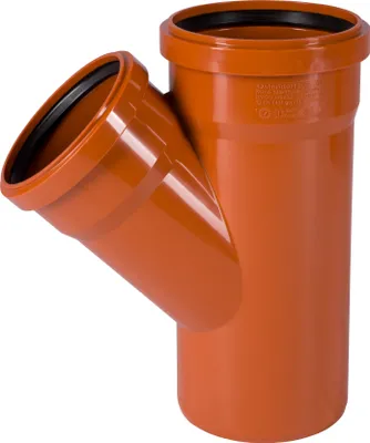 Produktbild von Odbočka kanalizační PVC Osma KGEA 45°, DN 125 x 110, oranžová
