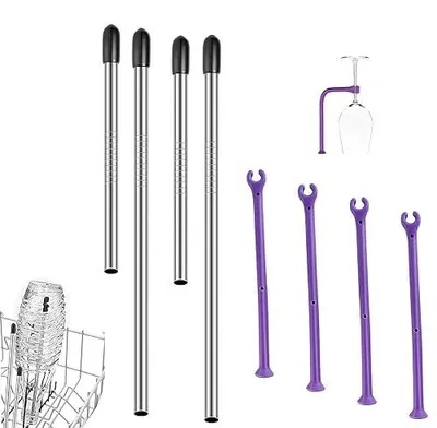 8er-Set Weinglashalter für Geschirrspüler, universell, schwarz
