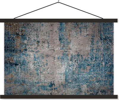 Produktbild von MuchoWow® Textilposter Teppiche Wohnzimmer - Teppiche - Muster 120x80 cm mit schwarzem Rahmen - Wanddeko