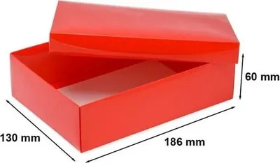 Produktbild von Dekorative Geschenkbox 186 x 130 x 60 mm Rot M Laminiert
