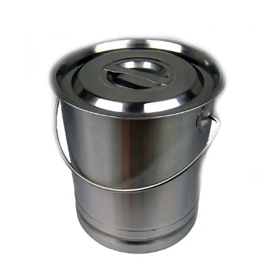 Produktbild von AcMax Eimer Kücheneimer Futtereimer Milcheimer Sektkühler Edelstahl 8 Liter Deckel BK3020A + Skala