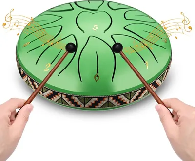 Produktbild von Zungentrommel - Steel Tongue Drum - Größe 15 cm - Anzahl Noten 10 - Stahl - Bordeaux