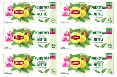 Produktbild von Lipton Brennnesseltee & Mango 6x 20 Teebeutel - Kräutertee Brennnessel Tee