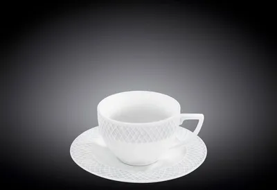 Immagine prodotto di Tazza con piattino Wilmax da 170 ml in porcellana bianca WL-880101402/AB
