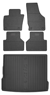Produktbild von Gummimatten + Kofferraumwanne für Audi Q3 I 8U 2011-2018 (SUV, oberer Ladeboden) – Schwarz, passgenau – Wielganizator SolidPRO