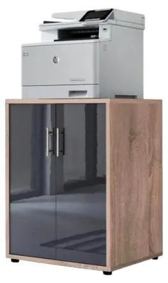Produktbild von Druckerschrank TABOR in Eiche Sonoma mit anthrazit Hochglanz, 74 cm hoch