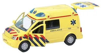 Produktbild von Ambulance die cast Auto mit Licht und Sound - Pull Back Spielzeug 13cm