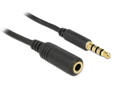 Produktbild von DeLOCK 84669, 3.5mm, Männlich, 3.5mm, Weiblich, 5 m, Schwarz