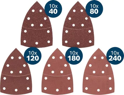 Produktbild von EXPERT C430 Schleifpapier-Set, K40/80/120/180/240, 102x62,93mm, 50-tlg.
