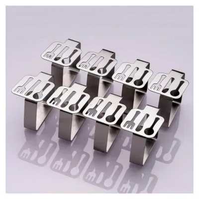 Produktbild von 8-192 Stück Tischtuchklammern aus Edelstahl, Tischdeckenhalter Clips - Silber, Anzahl: 8