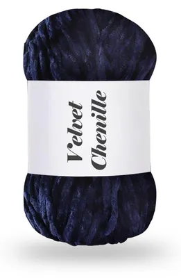 Immagine prodotto di Filato chenille, 100 grammi, blu scuro, ideale per lavorare a maglia e all'uncinetto