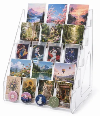 Immagine prodotto di Porta cartoline trasparente con 5 scomparti