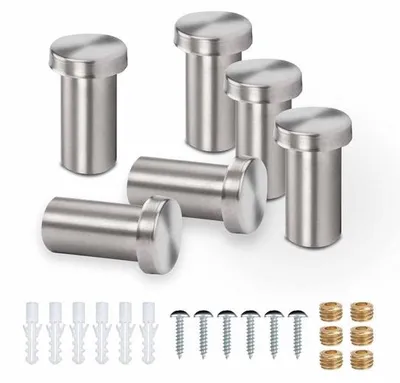 Produktbild von Edelstahl Haken Set, 6-teilig, rostfrei, silber, wasserdicht, Bohrhaken, Schraubhaken, Bad, Schlafzimmer