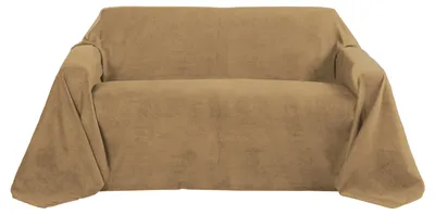 Produktbild von Beautissu Tagesdecke 210x280 cm Überwurfdecken für Sofa Wildleder Grau Hell
